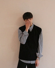 Knit Pullover Vest Casual Loose Sweater