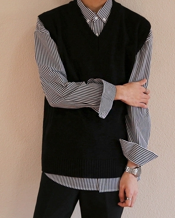 Knit Pullover Vest Casual Loose Sweater