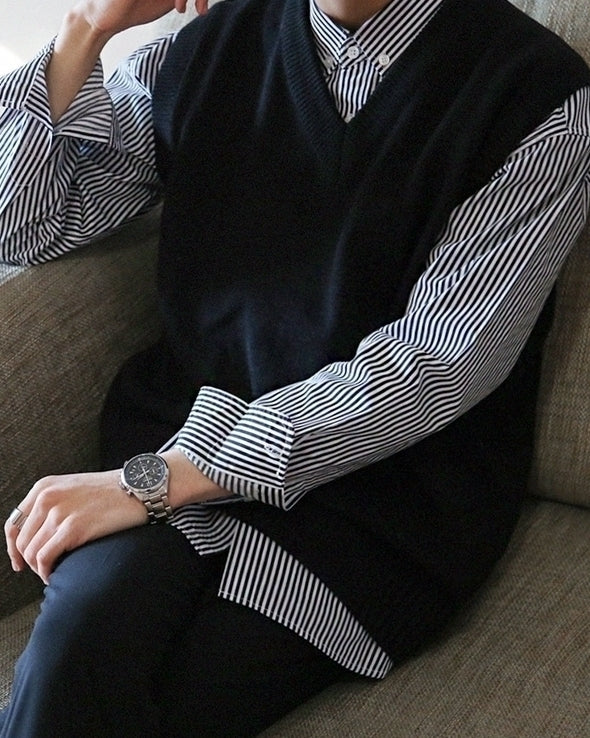Knit Pullover Vest Casual Loose Sweater