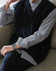 Knit Pullover Vest Casual Loose Sweater
