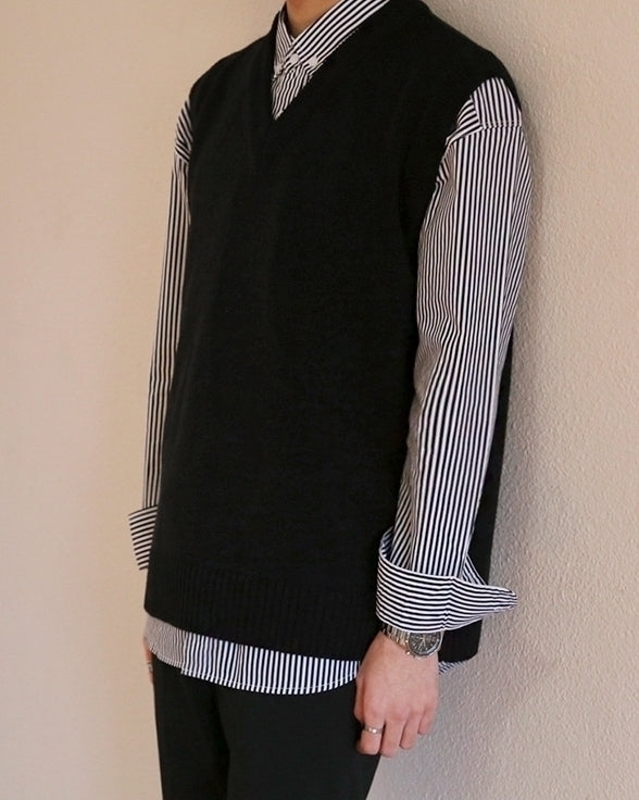 Knit Pullover Vest Casual Loose Sweater