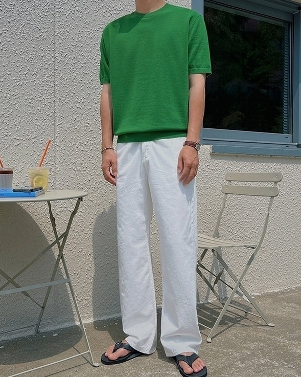 Knit Short Sleeve Casual T-Shirt