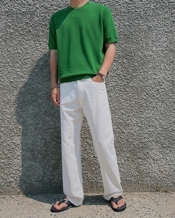 Knit Short Sleeve Casual T-Shirt