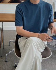 Knit Short Sleeve Casual T-Shirt