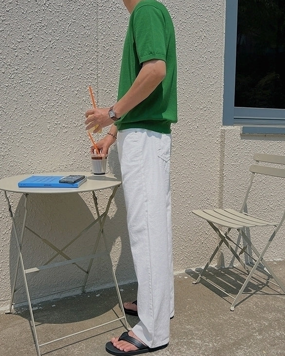 Knit Short Sleeve Casual T-Shirt