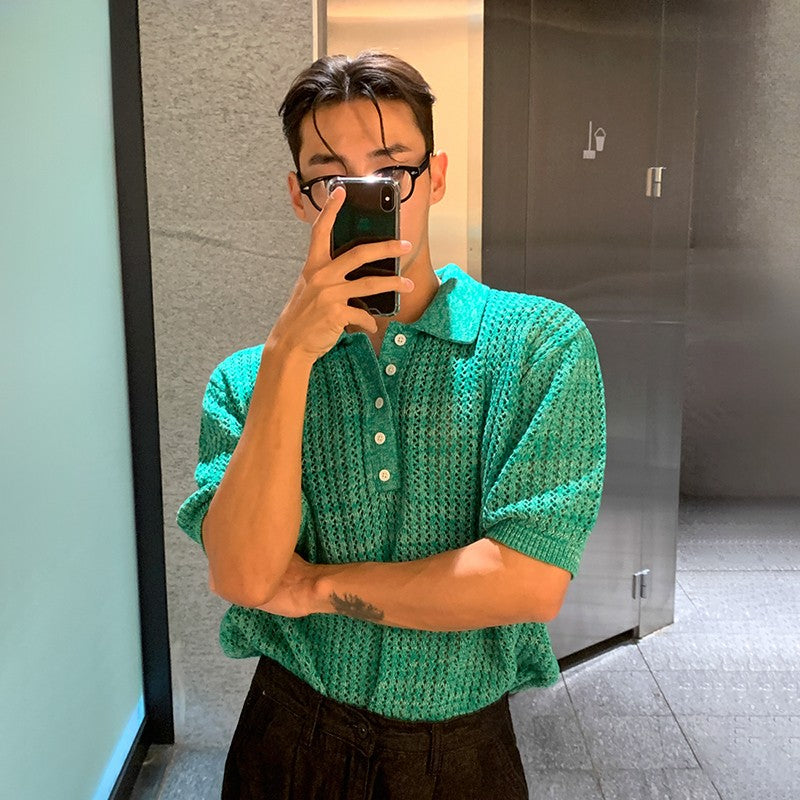 Knit Short Sleeve Polo Shirt