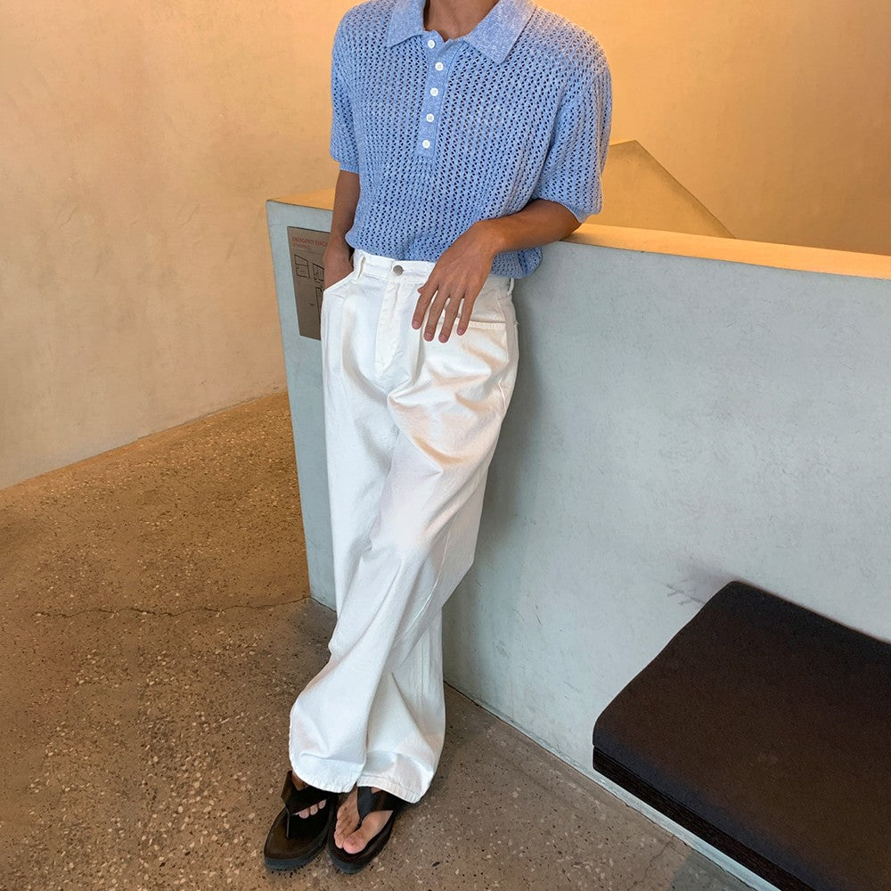 Knit Short Sleeve Polo Shirt