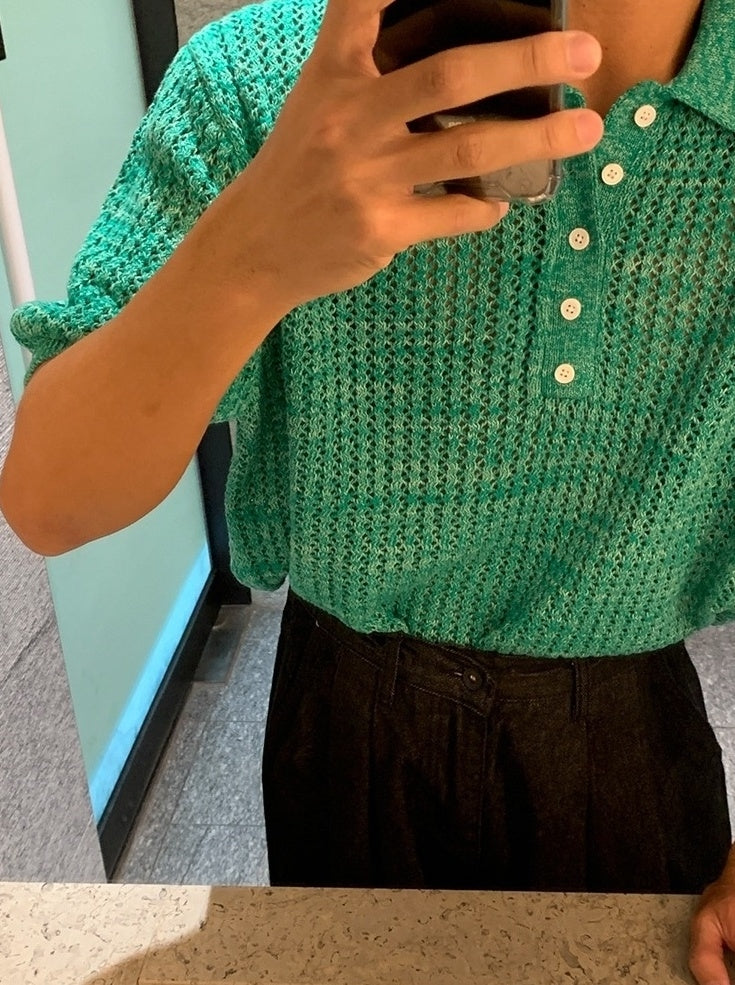 Knit Short Sleeve Polo Shirt