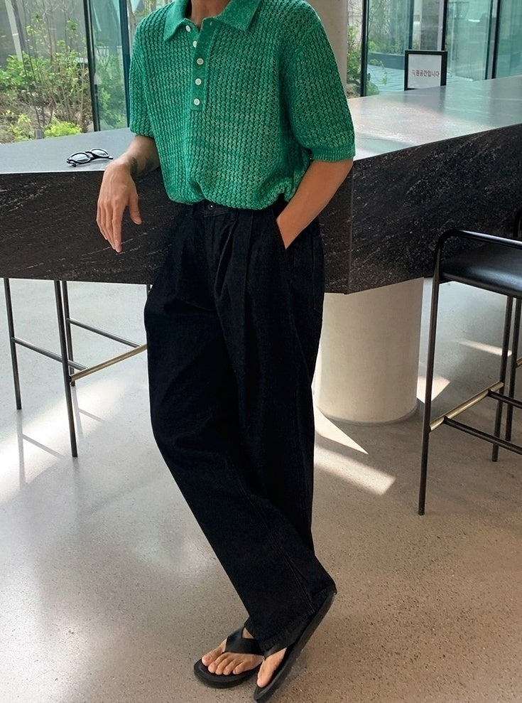 Knit Short Sleeve Polo Shirt