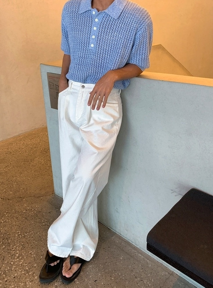 Knit Short Sleeve Polo Shirt