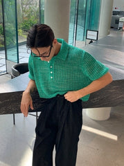 Knit Short Sleeve Polo Shirt