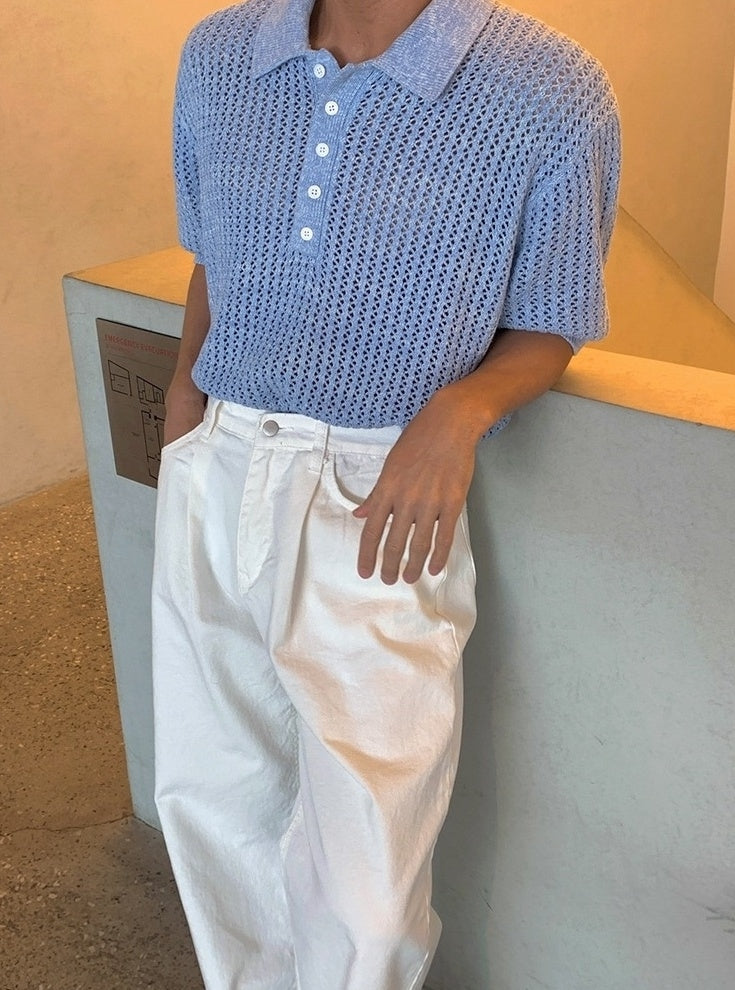 Knit Short Sleeve Polo Shirt