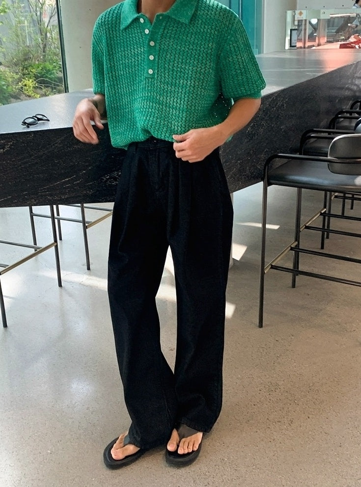 Knit Short Sleeve Polo Shirt