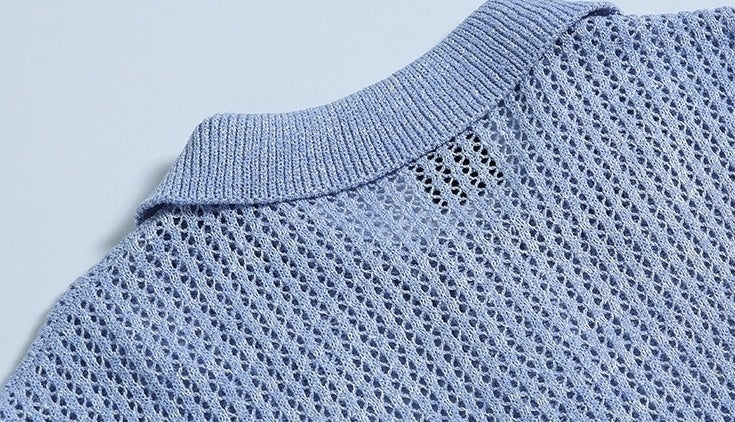Knit Short Sleeve Polo Shirt