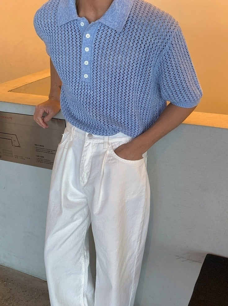 Knit Short Sleeve Polo Shirt