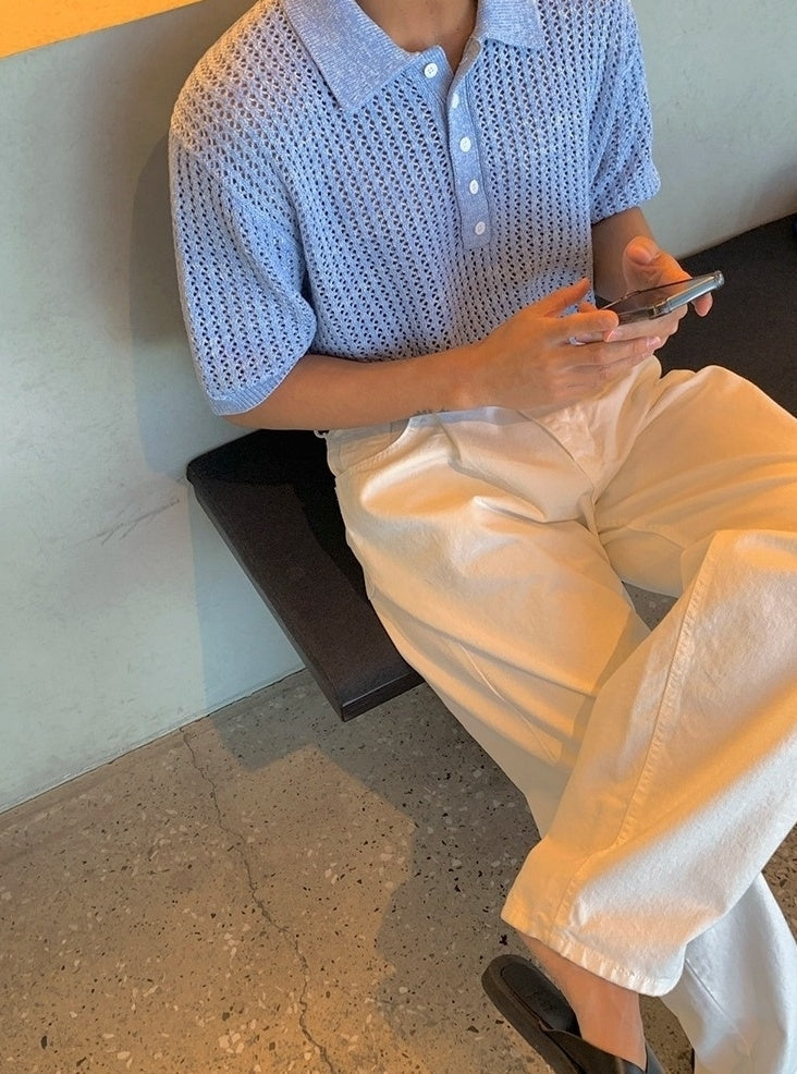 Knit Short Sleeve Polo Shirt