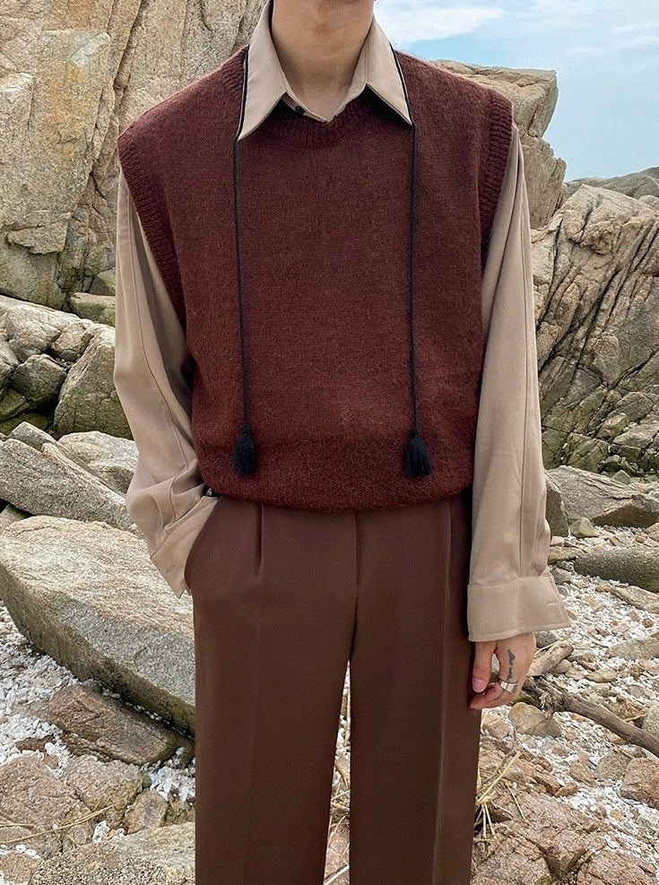 Knit Sweater Vest Casual Outerwear