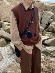 Knit Sweater Vest Casual Outerwear