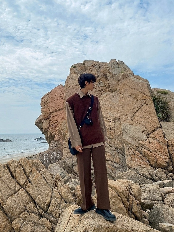 Knit Sweater Vest Casual Outerwear
