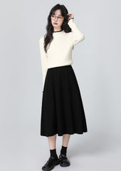 Knit Sweater With Mock Turtleneck In Apricot