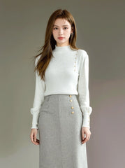 Knit Turtleneck Sweater For Layering
