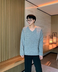 Knit Vneck Sweater With Chic Style