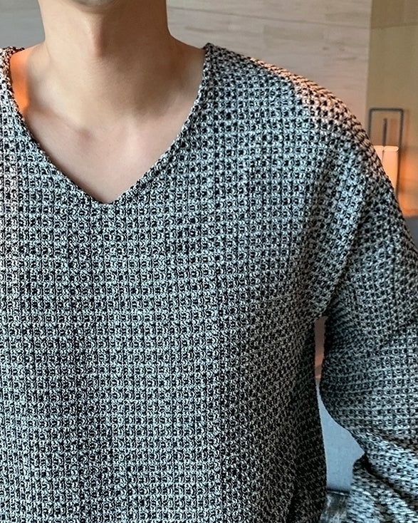 Knit Vneck Sweater With Chic Style
