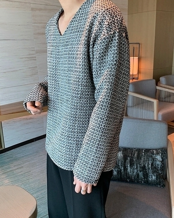 Knit Vneck Sweater With Chic Style