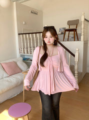 Knitted Cardigan Tank Top Set