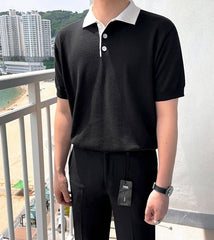 Knitted Short Sleeve Polo Shirt