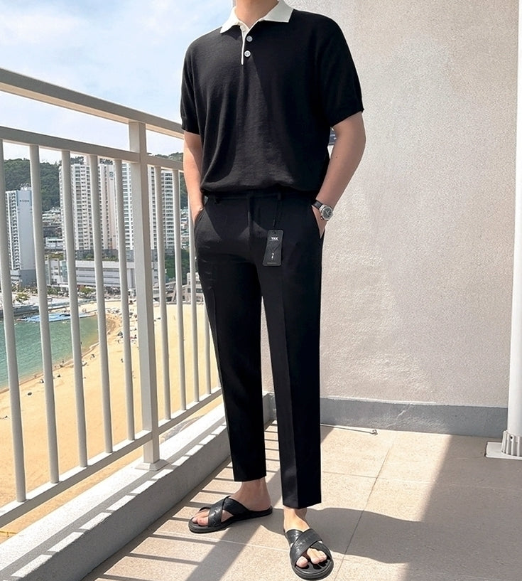 Knitted Short Sleeve Polo Shirt