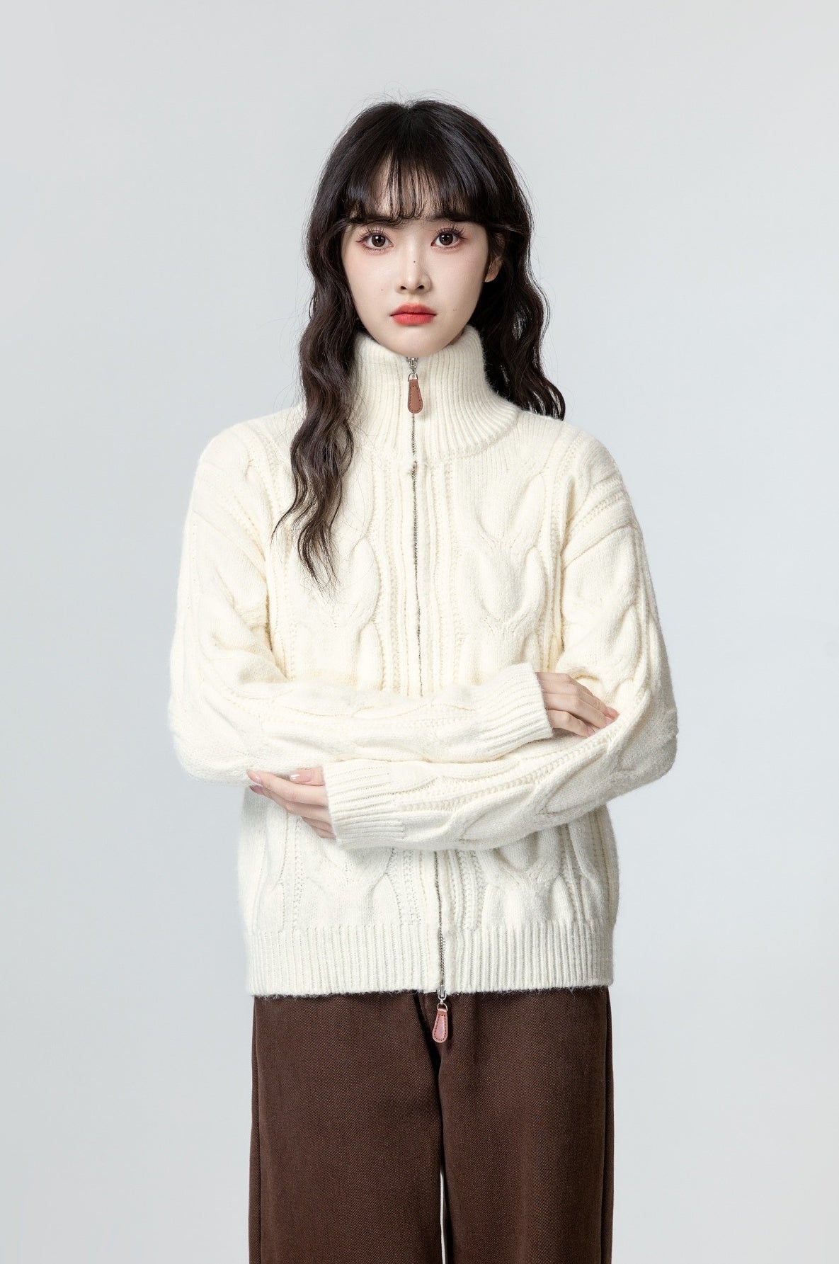 Knitted High Neck Jacket