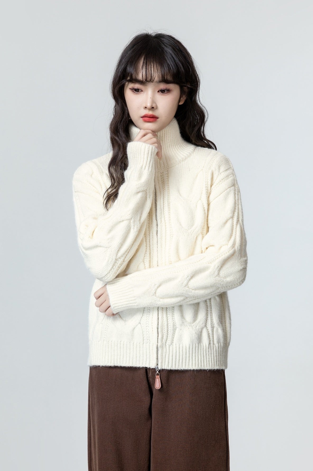 Knitted High Neck Jacket