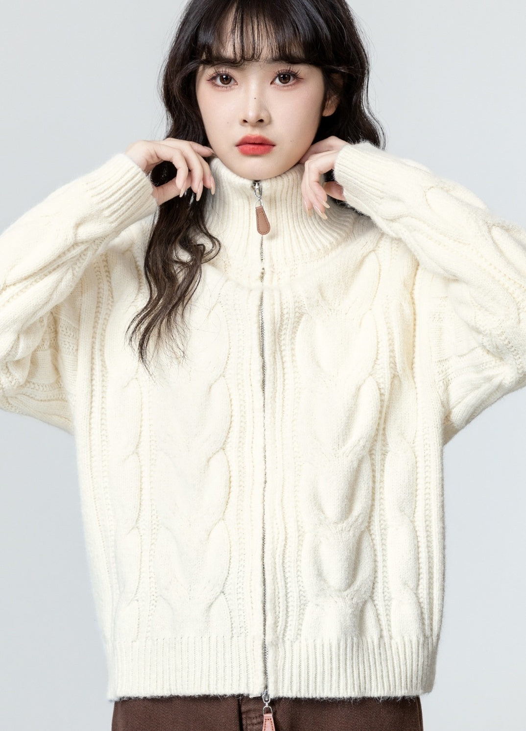 Knitted High Neck Jacket