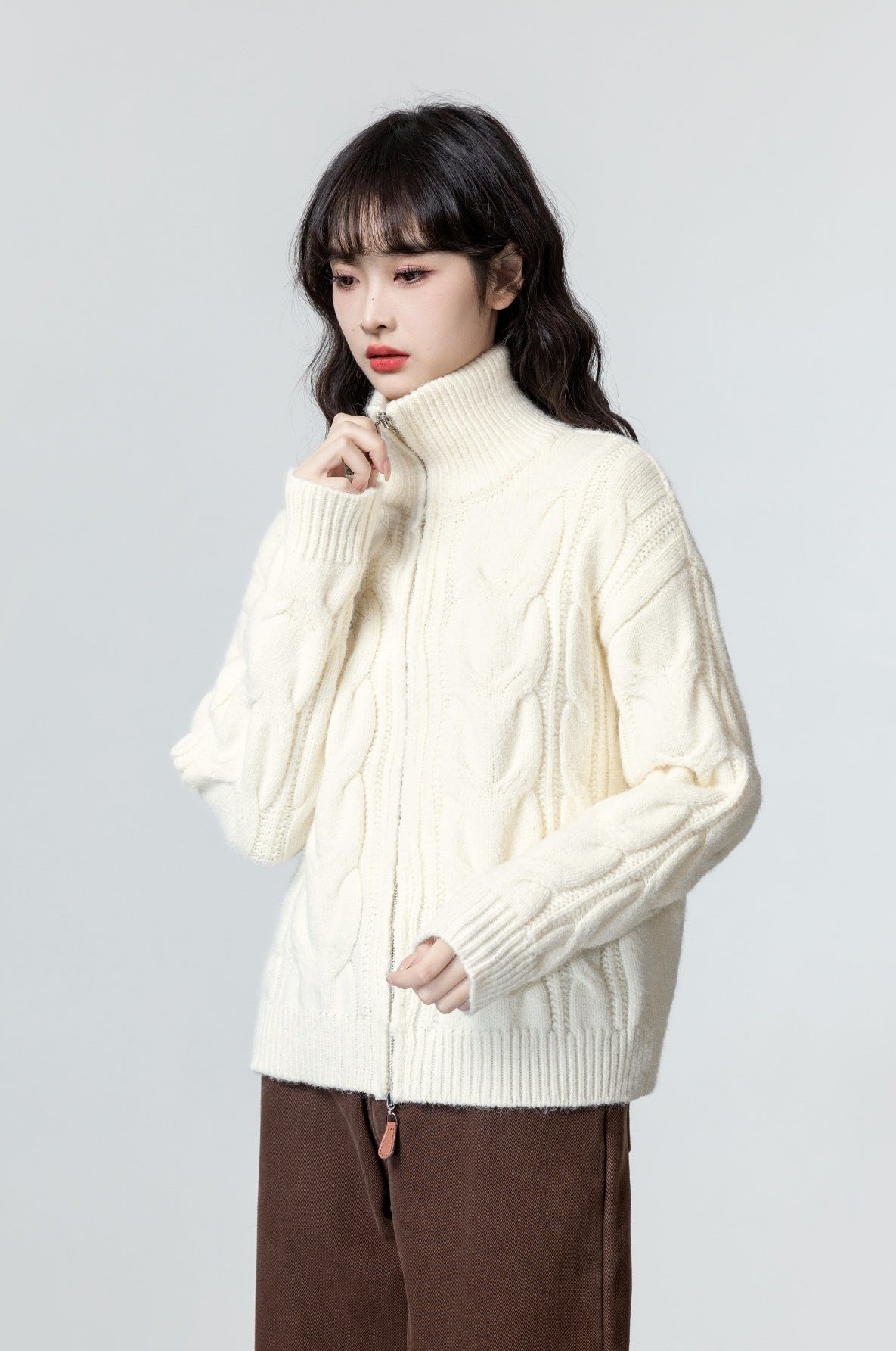 Knitted High Neck Jacket