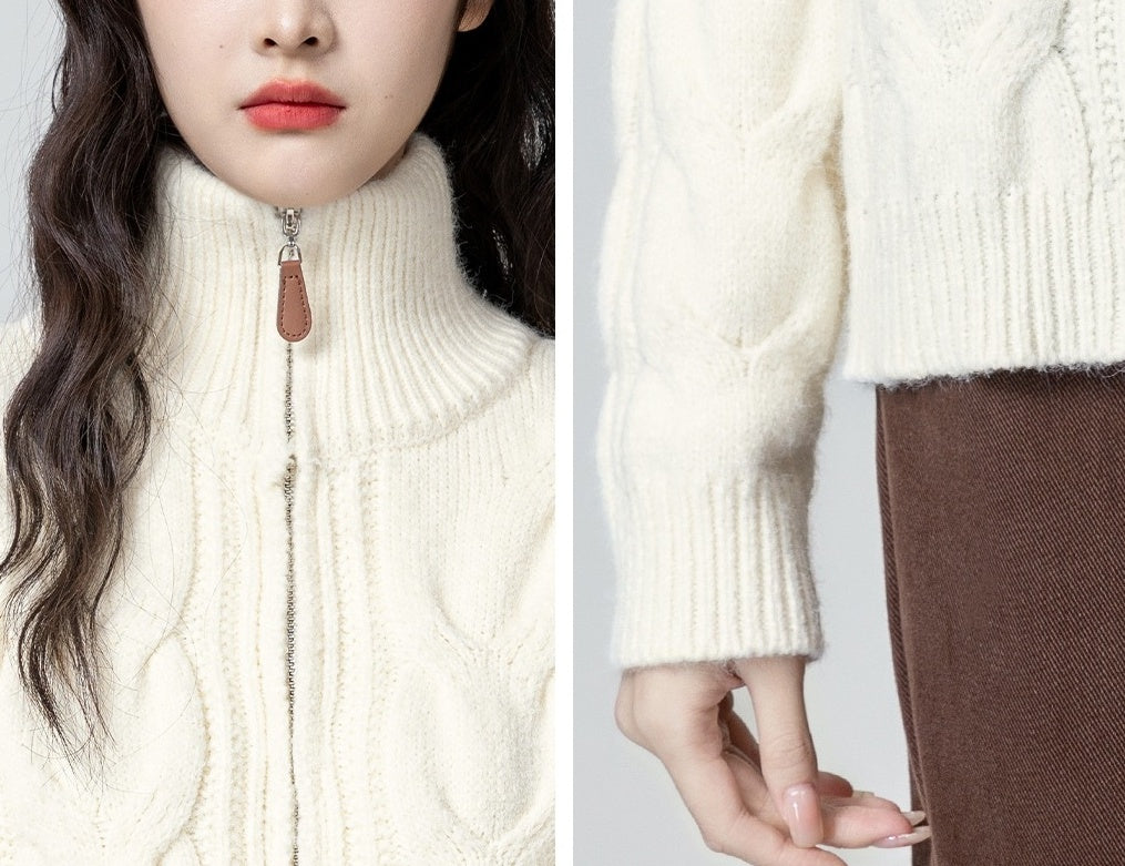 Knitted High Neck Jacket