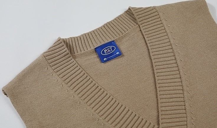 Knitted Vest Casual Trendy Vneck Sweater