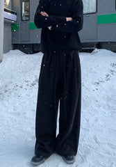 Korean Pleated Drawstring Wide Leg Casual Pants