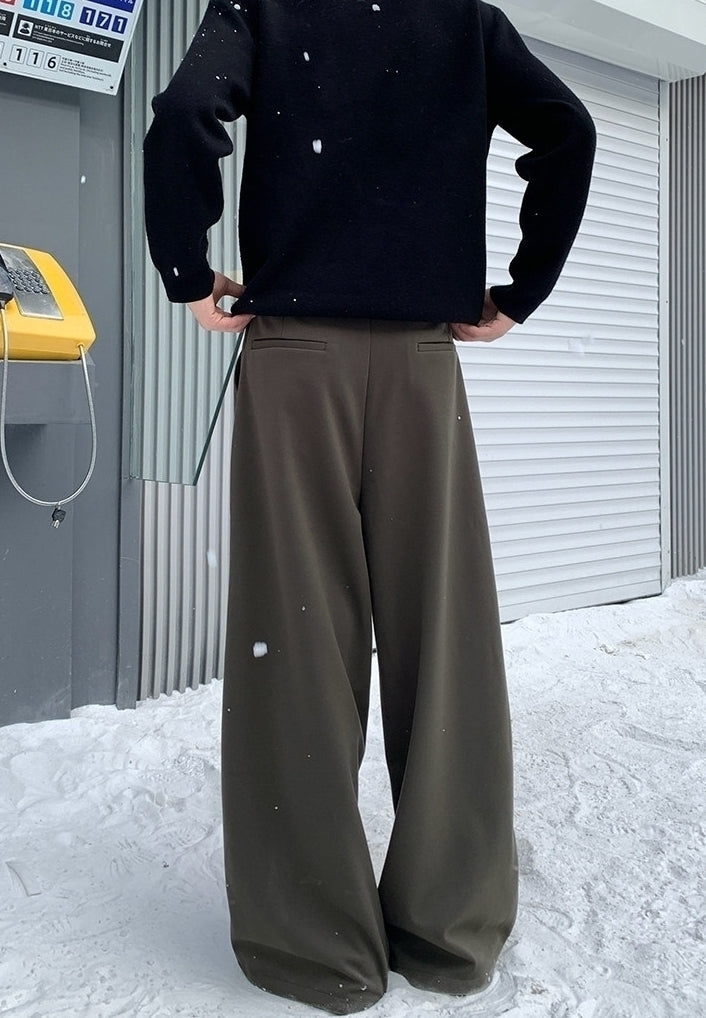 Korean Pleated Drawstring Wide Leg Casual Pants