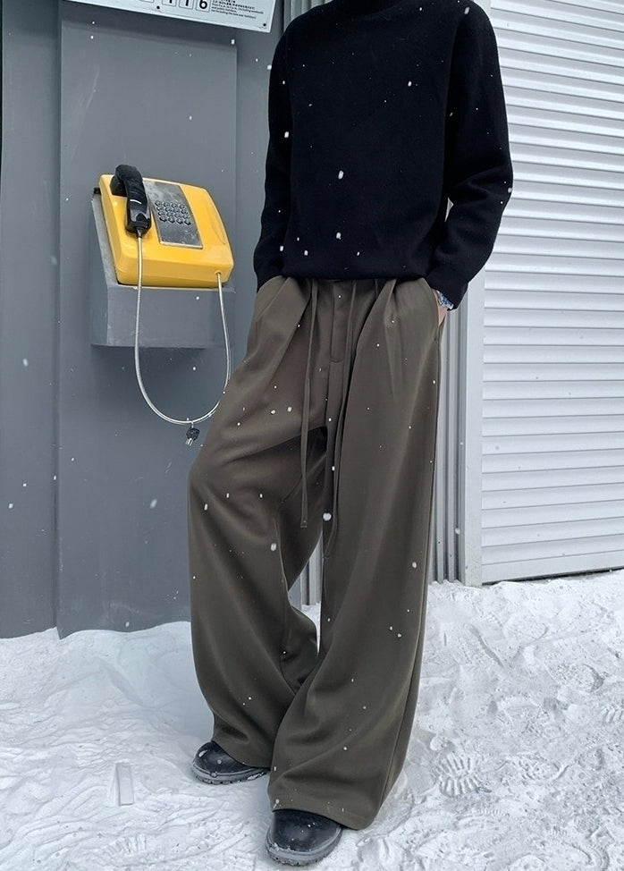 Korean Pleated Drawstring Wide Leg Casual Pants