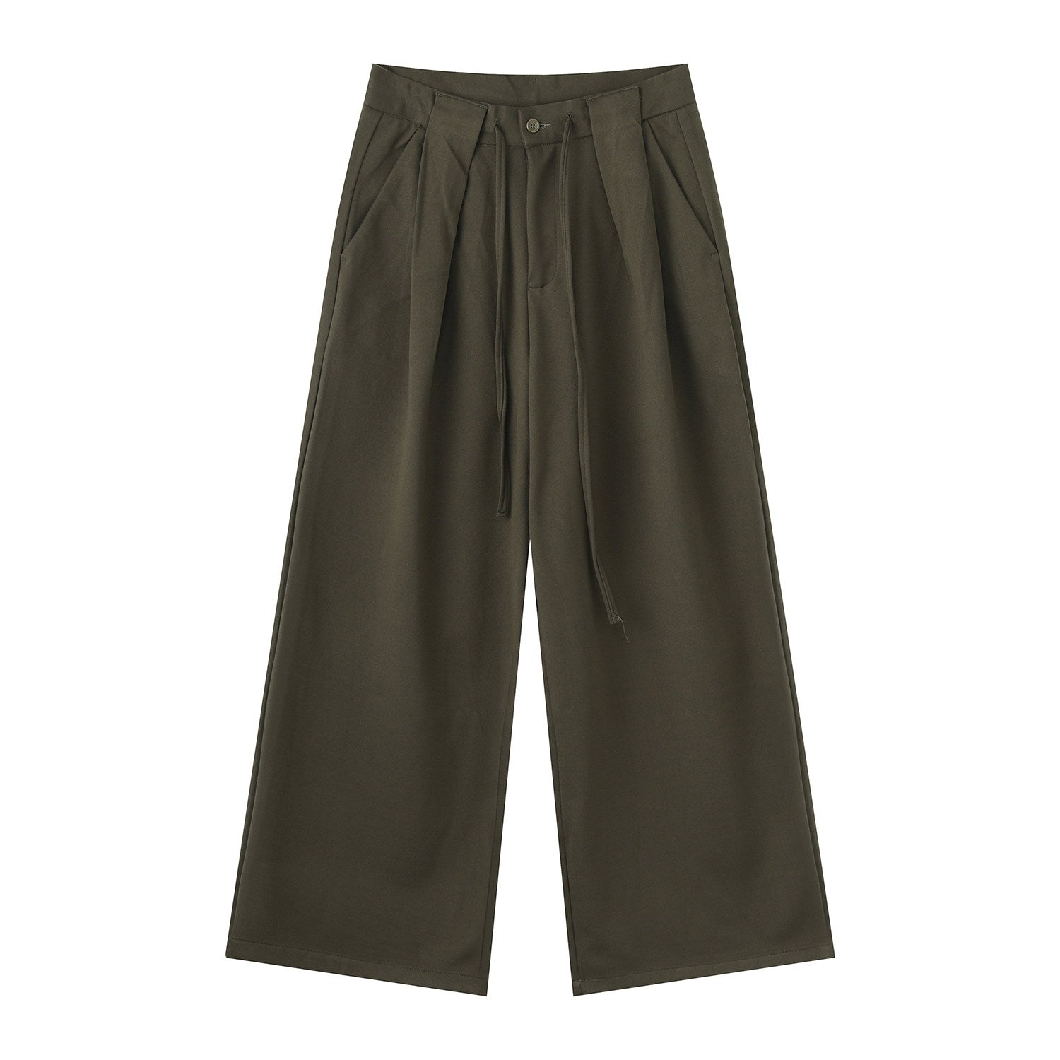 Korean Pleated Drawstring Wide Leg Casual Pants
