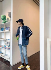 Korean Style Casual Patchwork Denim Jacket