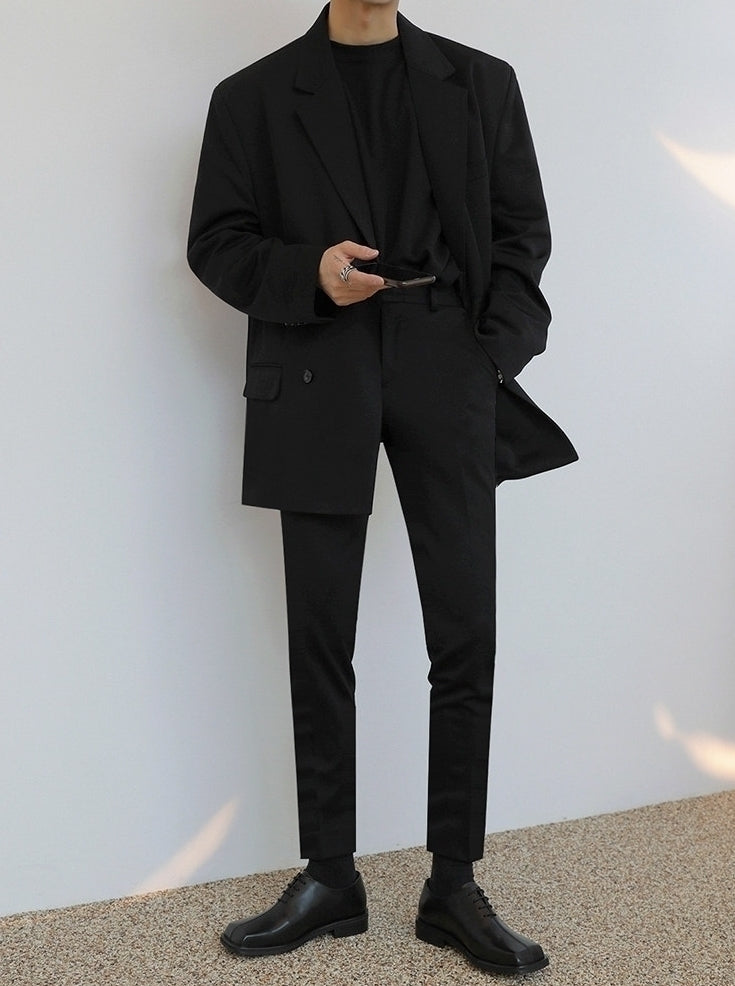 Korean Style Double Breasted Casual Blazer Jacket