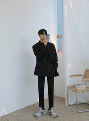 Korean Style Double Breasted Casual Blazer Jacket
