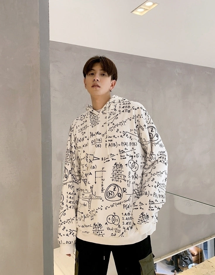 Korean Style Hooded Graphic Sweatshirt Streetwear Top