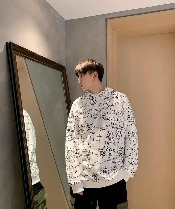 Korean Style Hooded Graphic Sweatshirt Streetwear Top