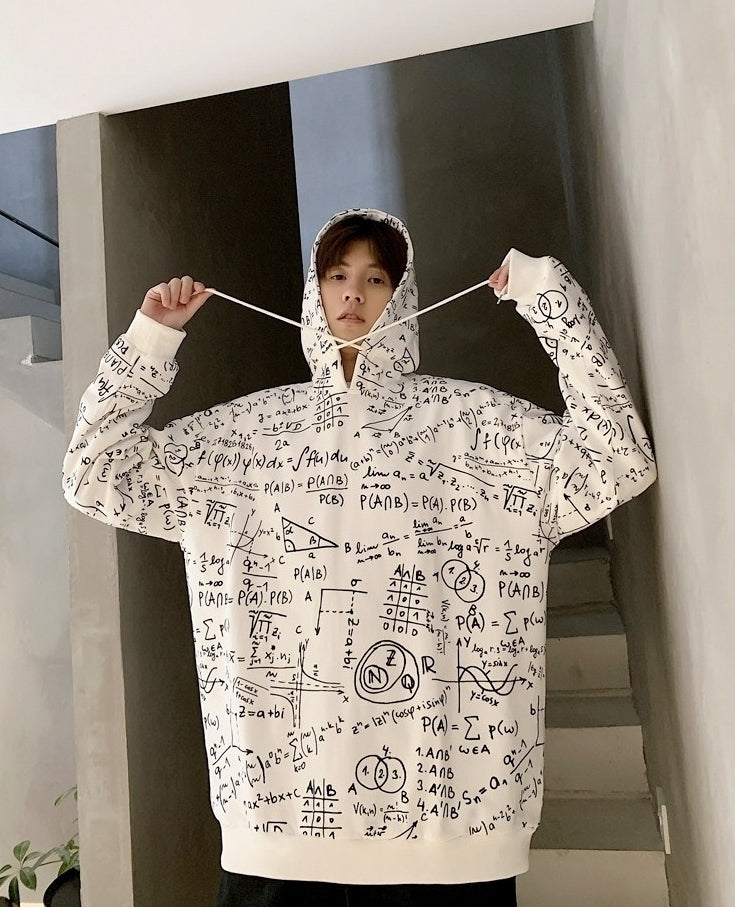 Korean Style Hooded Graphic Sweatshirt Streetwear Top