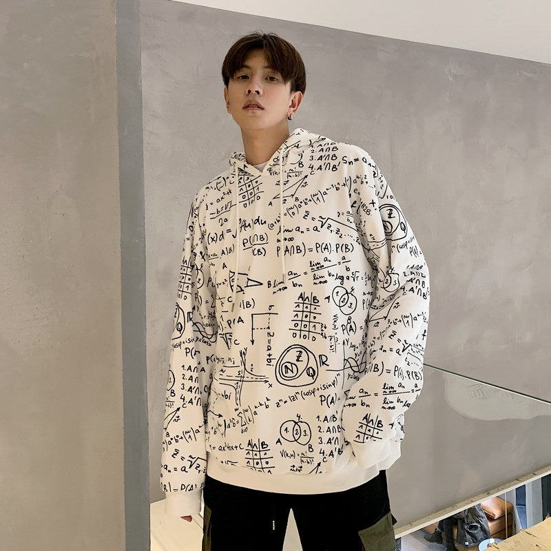 Korean Style Hooded Graphic Sweatshirt Streetwear Top