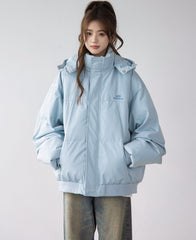 Korean Style Hooded Puffer Jacket Outerwear
