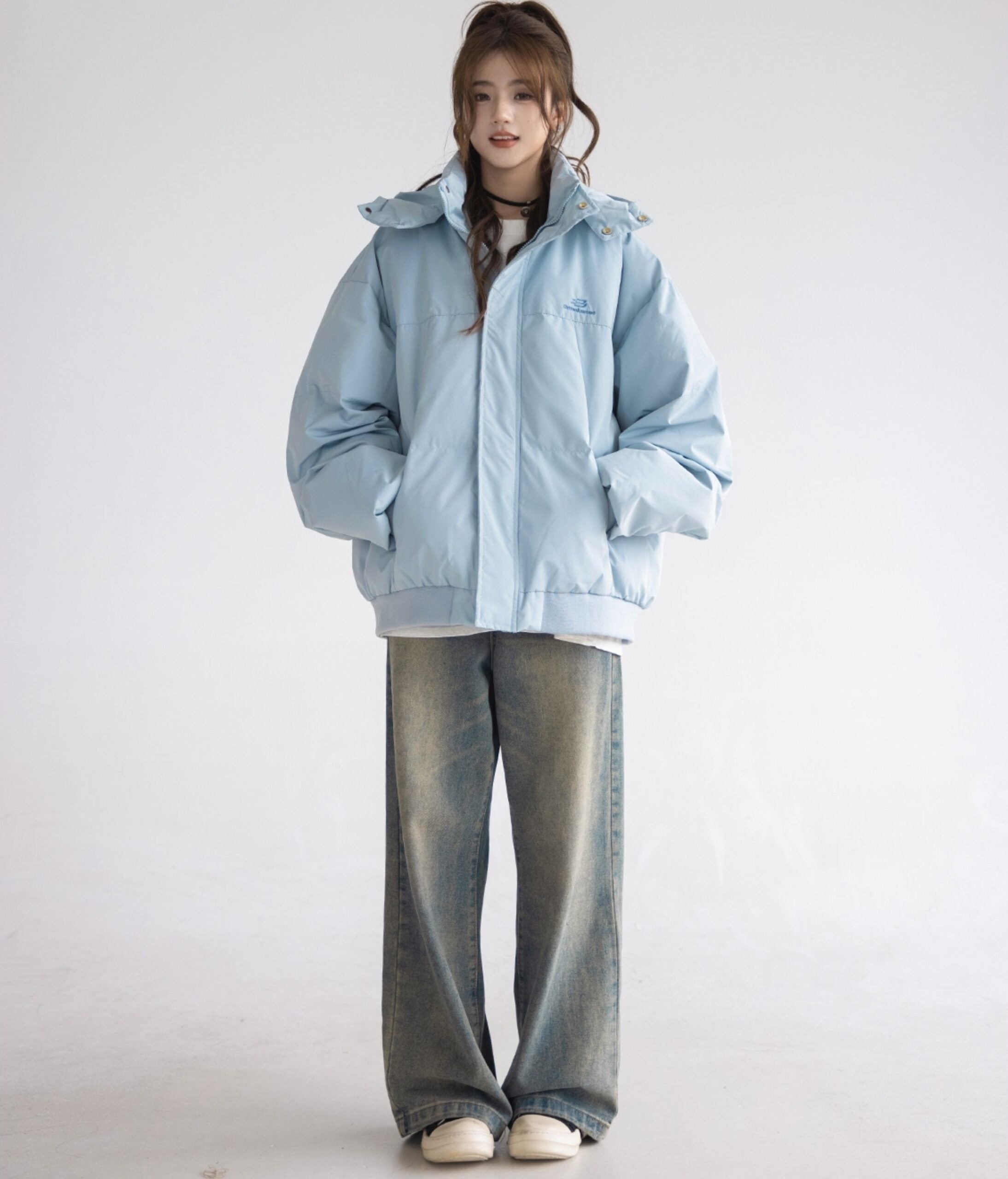 Korean Style Hooded Puffer Jacket Outerwear